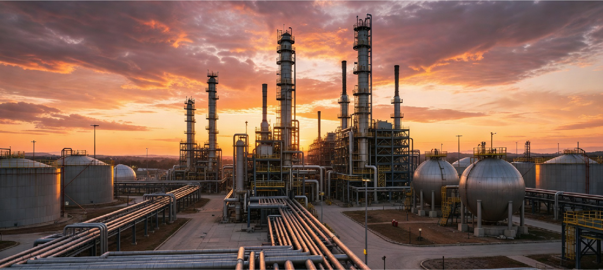 نفط Refinery at Twilight